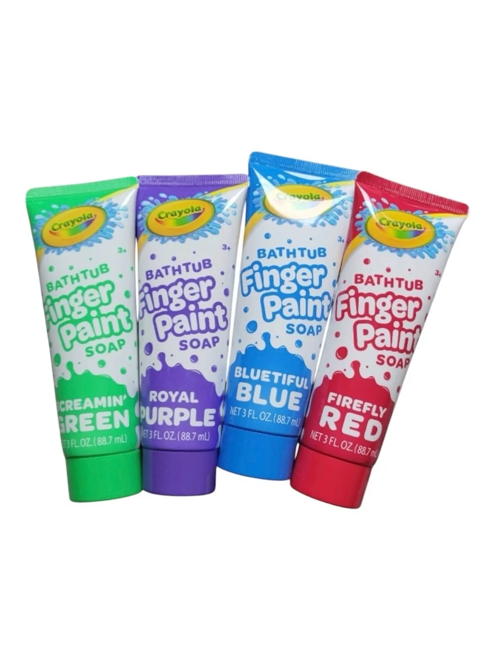 Crayola Bathtub Finger Paint Soap Tubes - Green, Purple, Blue, Red